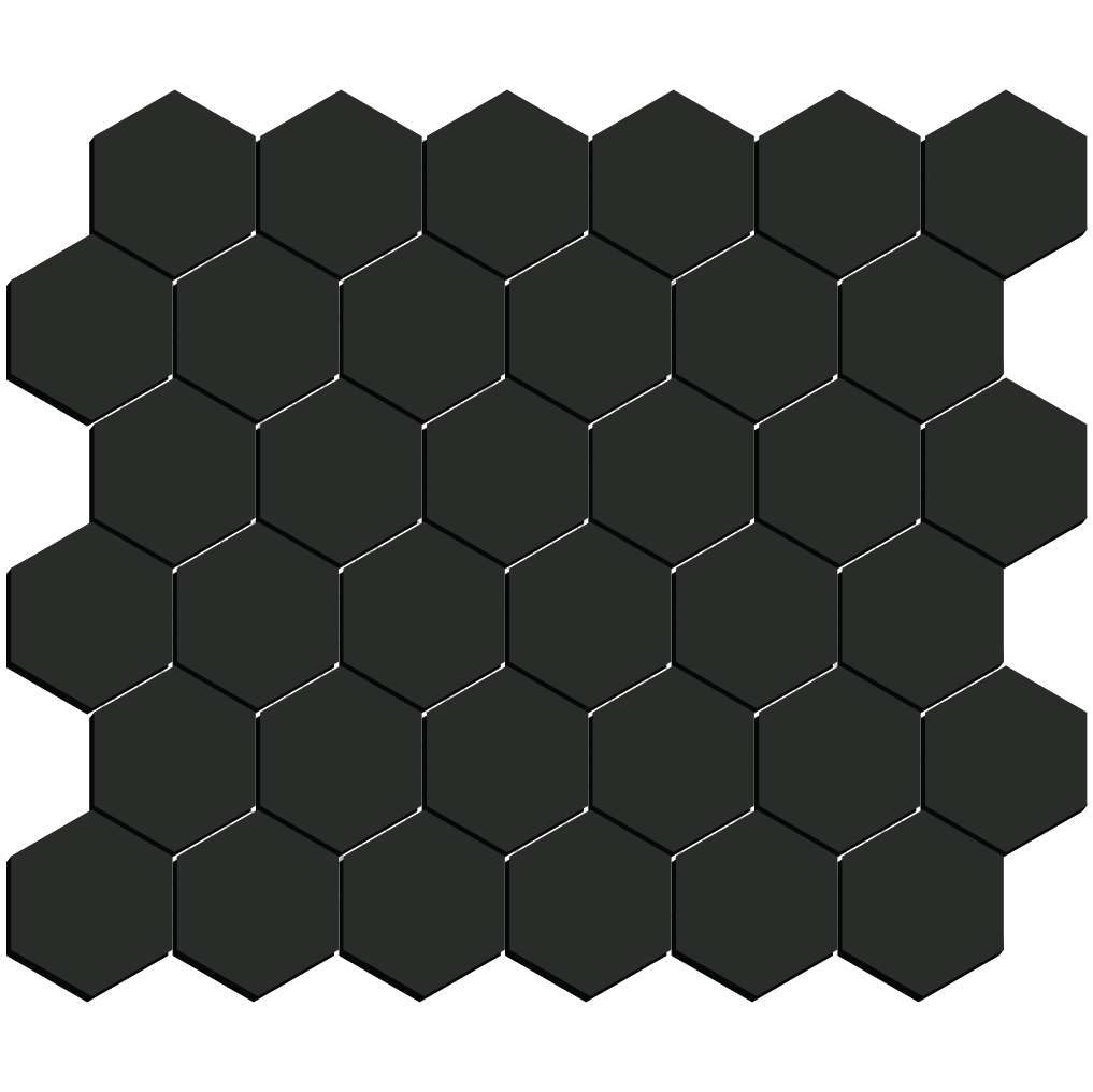 solid color - 2" hexagon unglazed porcelain field