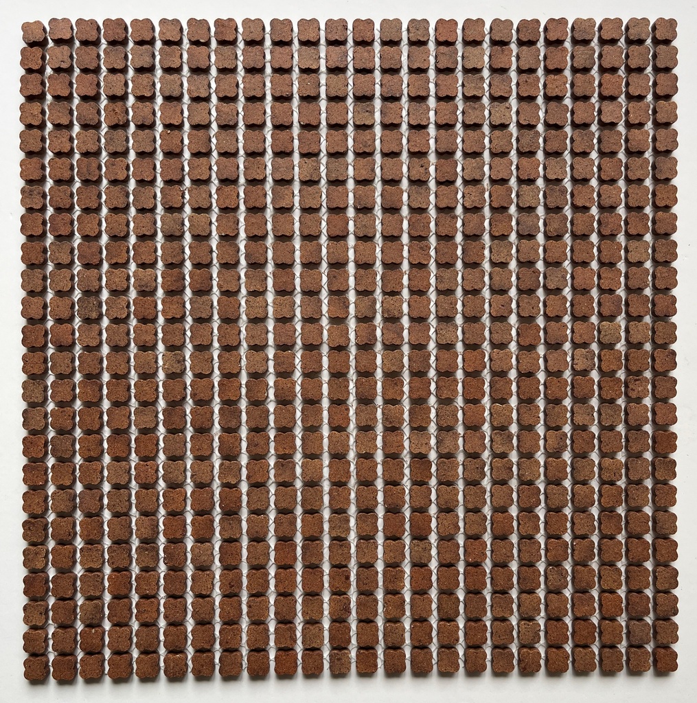 Bud pattern unglazed stoneware mosaic