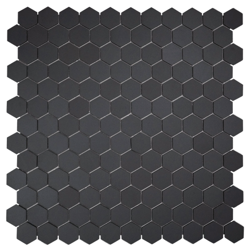 [SMP101UM] 1" unglazed porcelain hex mosaic in 'Charcoal'