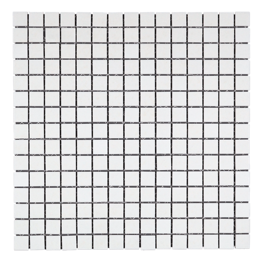[SMP340UM] 3/4" unglazed porcelain square mosaic in 'Arctic White'