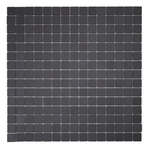 [SMP341UM] 3/4" unglazed porcelain square mosaic in 'Charcoal' - Mesh Mounted