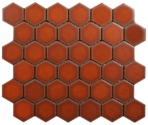 60x52mm glazed porcelain flat hex field