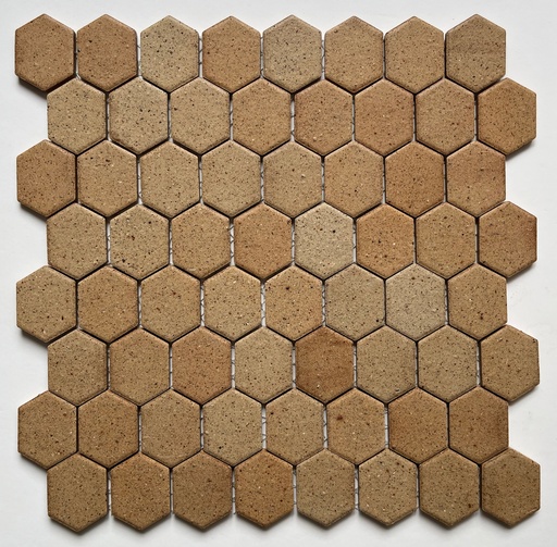 Elongated hex pattern unglazed stoneware mosaic